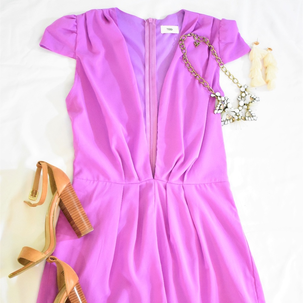 Tobi Plunging Violet Short Romper
